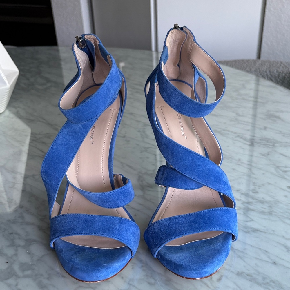 BCBGeneration Royal Blue Strappy Heels